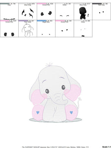 Elephant embroidery designs - Animal embroidery design machine embroidery pattern - Baby boy embroidery file - girl kid embroidery download