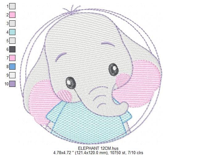 Elephant embroidery designs - Animal embroidery design machine embroidery pattern - Baby boy embroidery file - girl kid embroidery download Marcia Embroidery