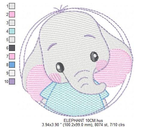 Elephant embroidery designs - Animal embroidery design machine embroidery pattern - Baby boy embroidery file - girl kid embroidery download Marcia Embroidery