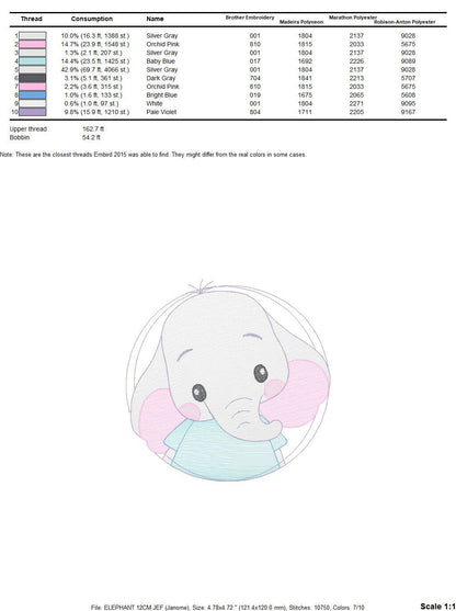 Elephant embroidery designs - Animal embroidery design machine embroidery pattern - Baby boy embroidery file - girl kid embroidery download Marcia Embroidery