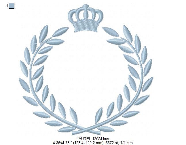 Laurel embroidery designs - Monogram frame embroidery design machine embroidery pattern - Baby boy embroidery file - Laurel wreath Crown Marcia Embroidery