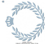 Cargar imagen en el visor de la galería, Laurel embroidery designs - Monogram frame embroidery design machine embroidery pattern - Baby boy embroidery file - Laurel wreath Crown
