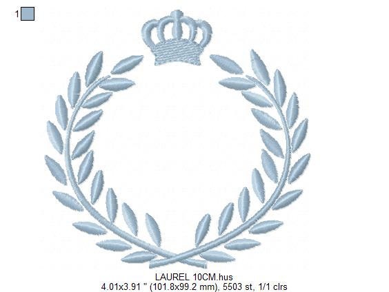 Laurel embroidery designs - Monogram frame embroidery design machine embroidery pattern - Baby boy embroidery file - Laurel wreath Crown Marcia Embroidery