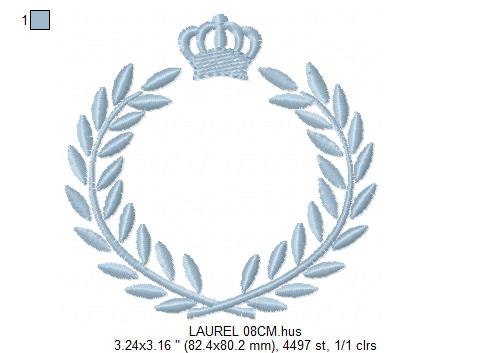 Laurel embroidery designs - Monogram frame embroidery design machine embroidery pattern - Baby boy embroidery file - Laurel wreath Crown Marcia Embroidery