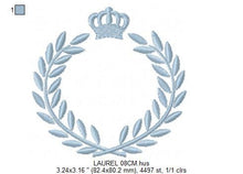 Cargar imagen en el visor de la galería, Laurel embroidery designs - Monogram frame embroidery design machine embroidery pattern - Baby boy embroidery file - Laurel wreath Crown
