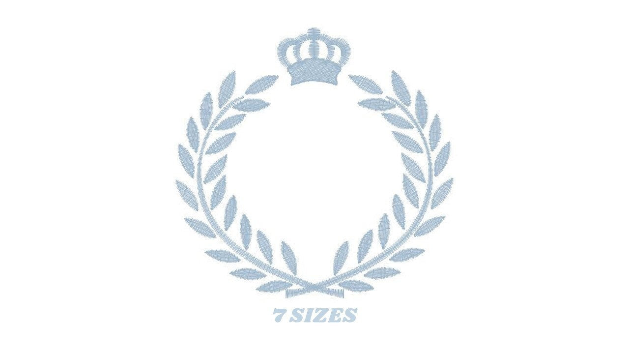 Laurel embroidery designs - Monogram frame embroidery design machine embroidery pattern - Baby boy embroidery file - Laurel wreath Crown Marcia Embroidery
