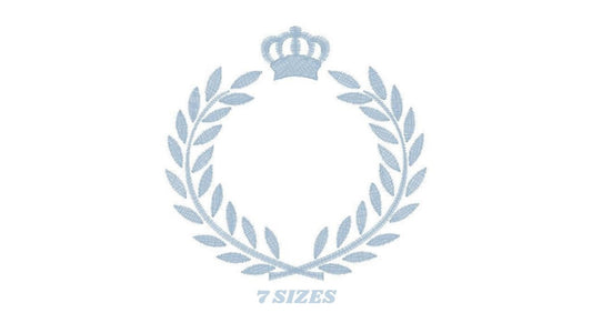 Laurel embroidery designs - Monogram frame embroidery design machine embroidery pattern - Baby boy embroidery file - Laurel wreath Crown