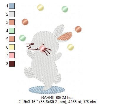Circus Rabbit embroidery designs - Musical Bunny embroidery design machine embroidery pattern -  Animal embroidery file - instant download Marcia Embroidery