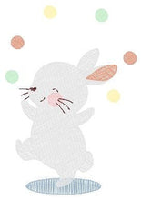 Cargar imagen en el visor de la galería, Circus Rabbit embroidery designs - Musical Bunny embroidery design machine embroidery pattern -  Animal embroidery file - instant download
