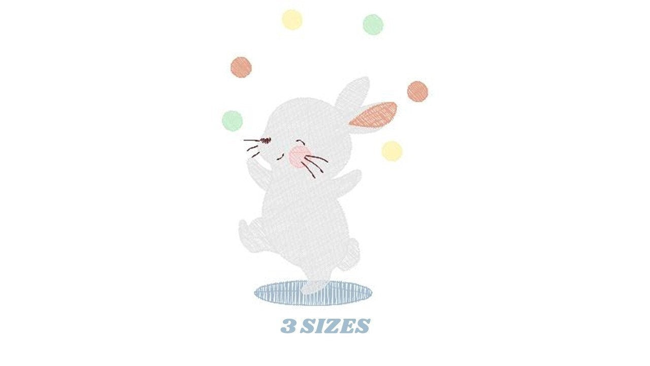 Circus Rabbit embroidery designs - Musical Bunny embroidery design machine embroidery pattern -  Animal embroidery file - instant download Marcia Embroidery