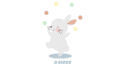 Circus Rabbit embroidery designs - Musical Bunny embroidery design machine embroidery pattern -  Animal embroidery file - instant download Marcia Embroidery