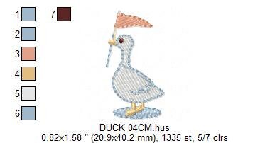 Duck embroidery design - Duck with flag embroidery designs machine embroidery pattern - Circus animal embroidery file - instant download pes Marcia Embroidery