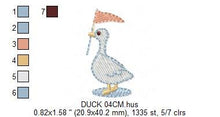 Carica l&#39;immagine nel visualizzatore di Gallery, Duck embroidery design - Duck with flag embroidery designs machine embroidery pattern - Circus animal embroidery file - instant download pes
