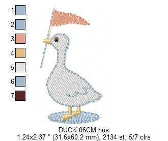 Duck embroidery design - Duck with flag embroidery designs machine embroidery pattern - Circus animal embroidery file - instant download pes Marcia Embroidery