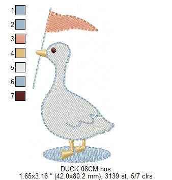 Duck embroidery design - Duck with flag embroidery designs machine embroidery pattern - Circus animal embroidery file - instant download pes Marcia Embroidery