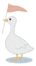 Carica l&#39;immagine nel visualizzatore di Gallery, Duck embroidery design - Duck with flag embroidery designs machine embroidery pattern - Circus animal embroidery file - instant download pes
