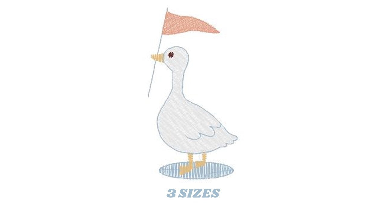 Duck embroidery design - Duck with flag embroidery designs machine embroidery pattern - Circus animal embroidery file - instant download pes Marcia Embroidery