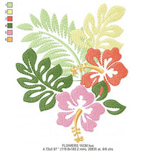 Charger l&#39;image dans la galerie, Tropical Flowers embroidery designs - Hawaii flower embroidery design machine embroidery pattern - floral embroidery file - instant download
