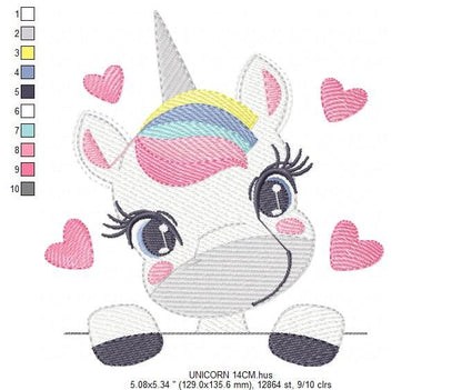 Peek a boo Unicorn embroidery designs - Baby Girl embroidery design machine embroidery pattern - Unicorns embroidery file - instant download Marcia Embroidery