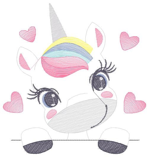 Peek a boo Unicorn embroidery designs - Baby Girl embroidery design machine embroidery pattern - Unicorns embroidery file - instant download Marcia Embroidery