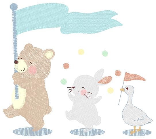 Circus Animals embroidery designs - Animal Band embroidery design machine embroidery pattern - Bear embroidery file - Rabbit embroidery Duck Marcia Embroidery