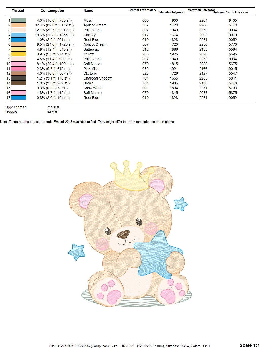 Bear embroidery designs - Bear with crown embroidery design machine embroidery pattern - Teddy bear embroidery file baby kid newborn nursey Marcia Embroidery