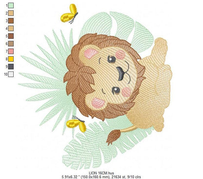 Lion embroidery designs - Safari embroidery design machine embroidery pattern - Baby boy embroidery file - instant download pes jef hus vip