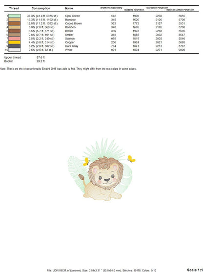 Lion embroidery designs - Safari embroidery design machine embroidery pattern - Baby boy embroidery file - instant download pes jef hus vip