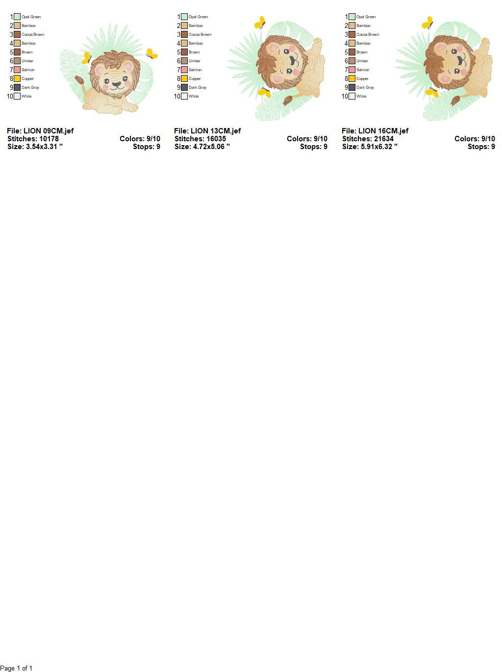 Lion embroidery designs - Safari embroidery design machine embroidery pattern - Baby boy embroidery file - instant download pes jef hus vip