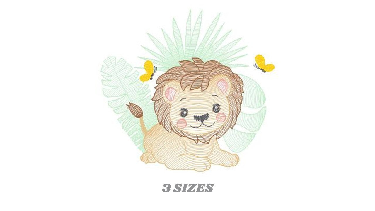 Lion embroidery designs - Safari embroidery design machine embroidery pattern - Baby boy embroidery file - instant download pes jef hus vip