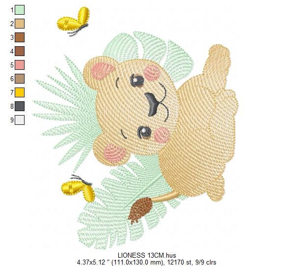 Lioness embroidery designs - Safari embroidery design machine embroidery pattern - Baby girl embroidery file - Lion embroidery download pes Marcia Embroidery