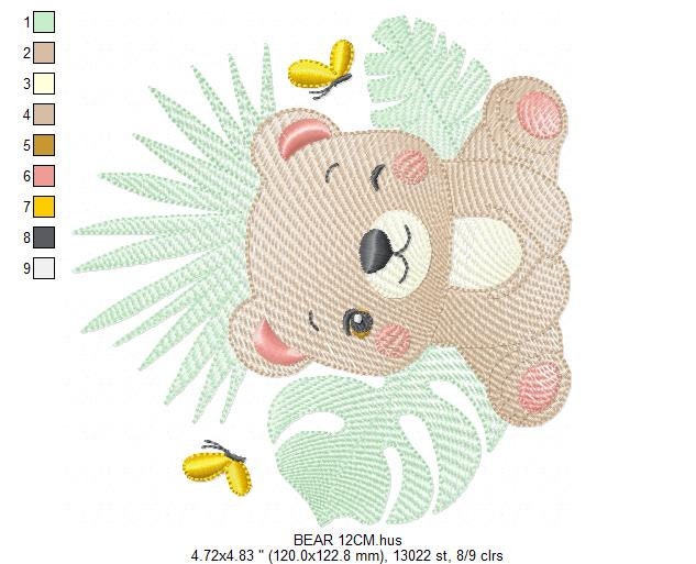 Teddy Bear embroidery designs - Baby girl embroidery design machine embroidery pattern - Bear with butterfly embroidery file - digital file - Marcia Embroidery