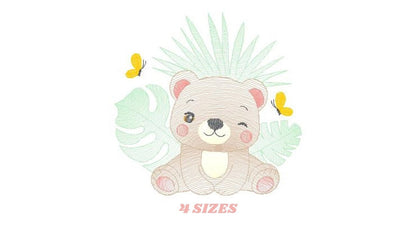 Teddy Bear embroidery designs - Baby girl embroidery design machine embroidery pattern - Bear with butterfly embroidery file - digital file - Marcia Embroidery