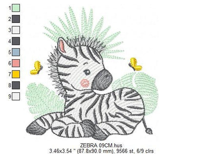 Zebra embroidery designs - Animal embroidery design machine embroidery pattern - Safari embroidery file - instant digital download pes jef