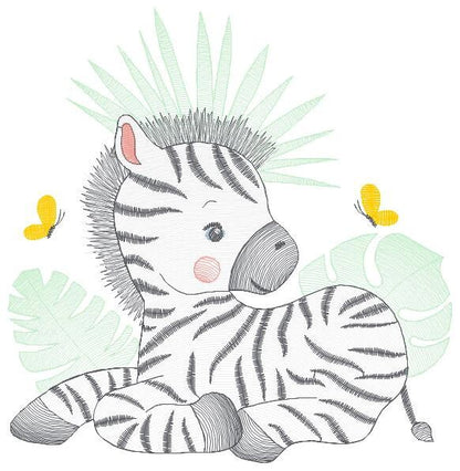 Zebra embroidery designs - Animal embroidery design machine embroidery pattern - Safari embroidery file - instant digital download pes jef