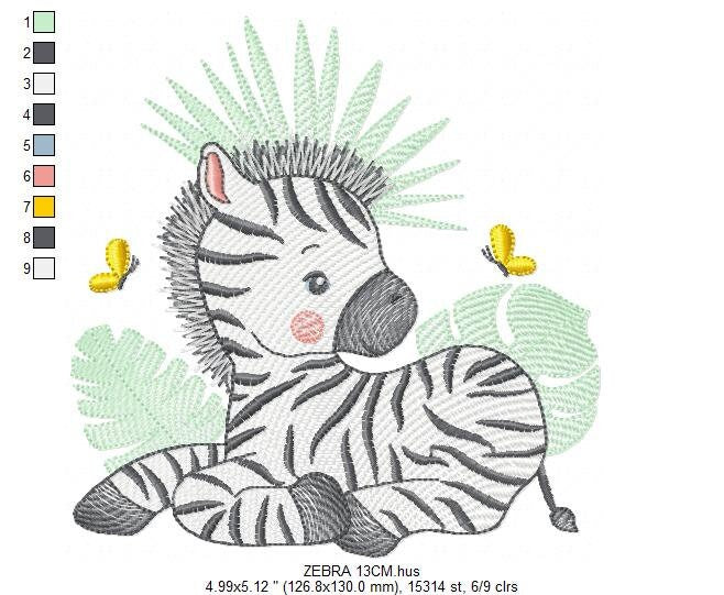 Zebra embroidery designs - Animal embroidery design machine embroidery pattern - Safari embroidery file - instant digital download pes jef