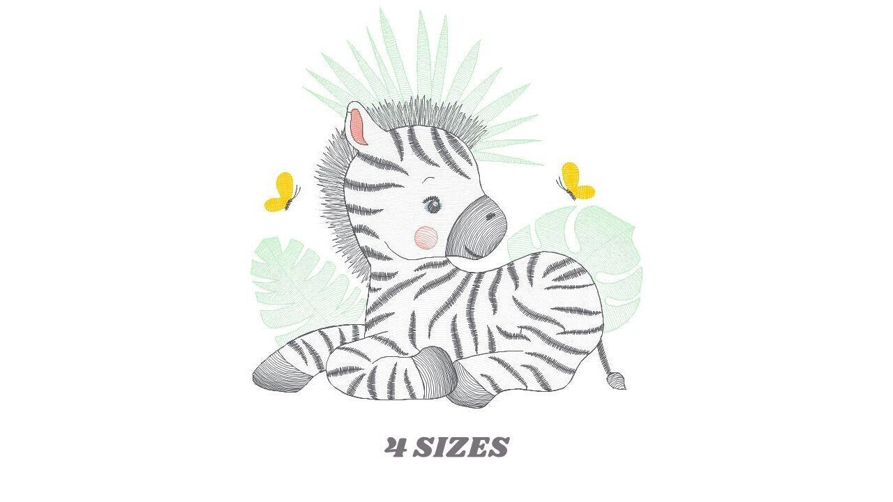 Zebra embroidery designs - Animal embroidery design machine embroidery pattern - Safari embroidery file - instant digital download pes jef