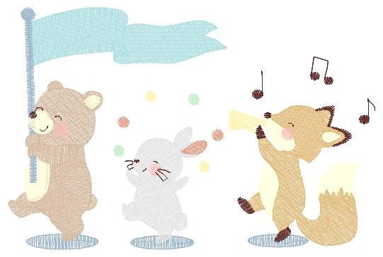 Animals embroidery designs - Band embroidery design machine embroidery pattern - Bear embroidery file - Fox embroidery - Bunny Rabbit design Marcia Embroidery