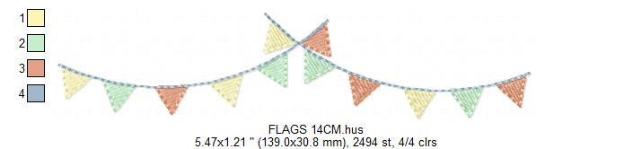 Flags embroidery designs - Circus Banners embroidery design machine embroidery pattern - Flags Decoration embroidery file - instant download