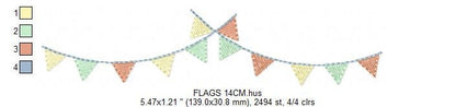 Flags embroidery designs - Circus Banners embroidery design machine embroidery pattern - Flags Decoration embroidery file - instant download