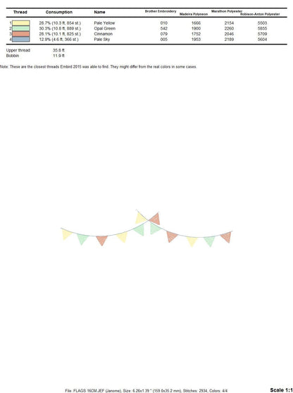 Flags embroidery designs - Circus Banners embroidery design machine embroidery pattern - Flags Decoration embroidery file - instant download