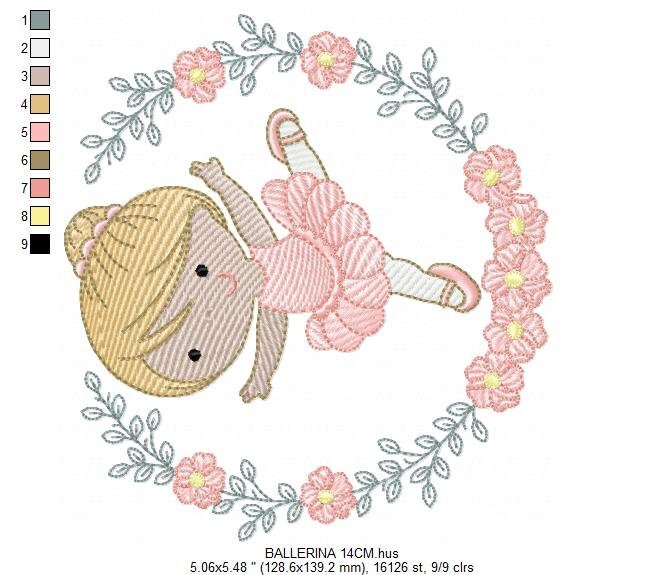 Ballerina embroidery designs - Ballet embroidery design machine embroidery pattern - baby girl embroidery file dancer - instant download