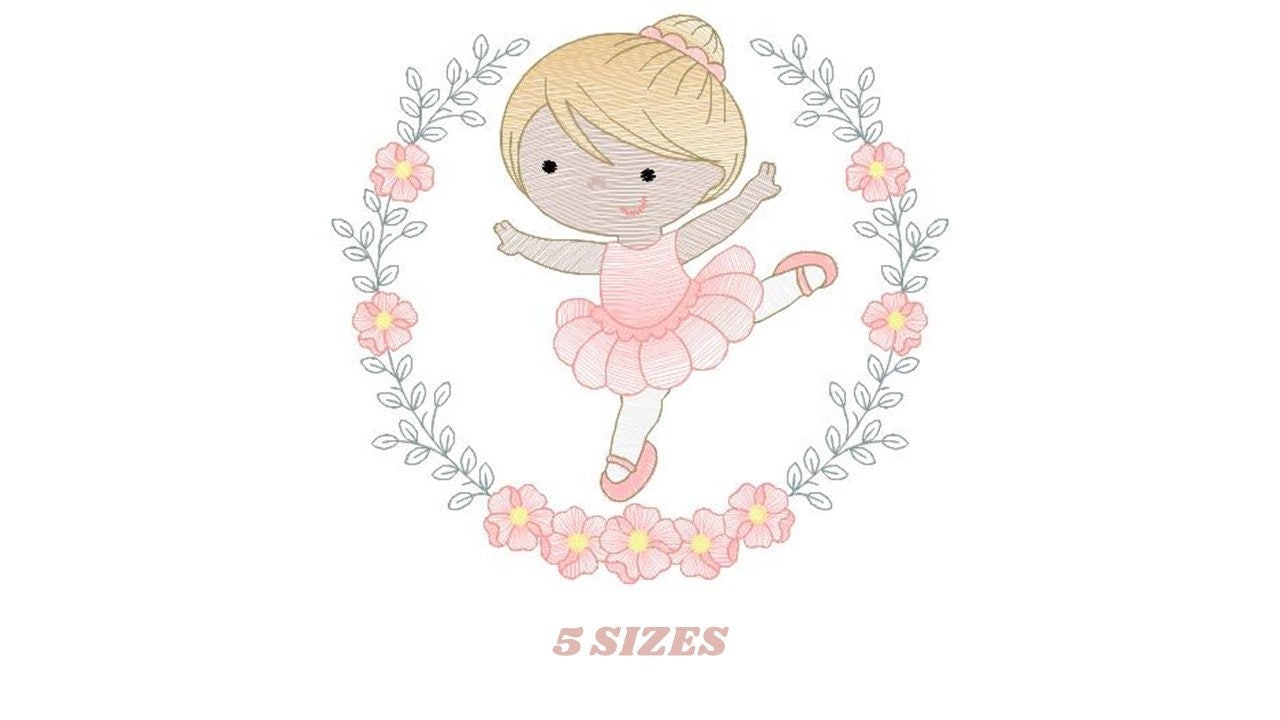 Ballerina embroidery designs - Ballet embroidery design machine embroidery pattern - baby girl embroidery file dancer - instant download