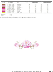 Roses embroidery designs - Flower embroidery design machine embroidery pattern - Rose embroidery file - Flowers for towels embroidery pes