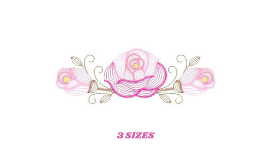 Roses embroidery designs - Flower embroidery design machine embroidery pattern - Rose embroidery file - Flowers for towels embroidery pes Marcia Embroidery