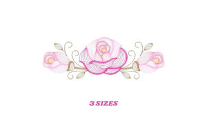 Roses embroidery designs - Flower embroidery design machine embroidery pattern - Rose embroidery file - Flowers for towels embroidery pes