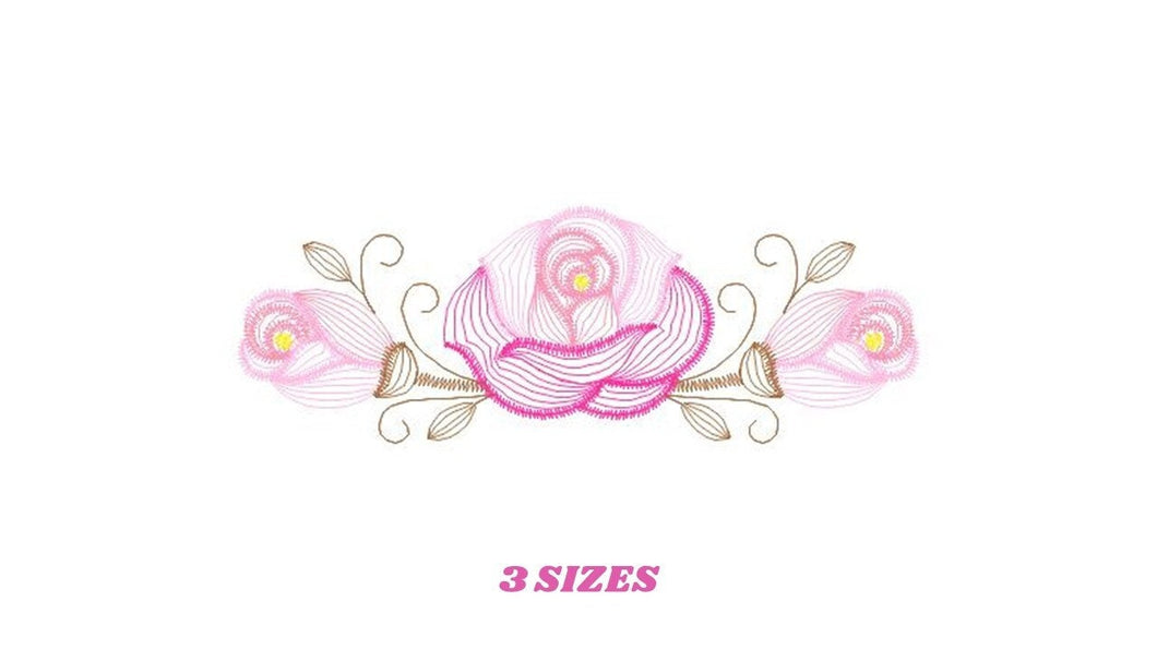 Roses embroidery designs - Flower embroidery design machine embroidery pattern - Rose embroidery file - Flowers for towels embroidery pes