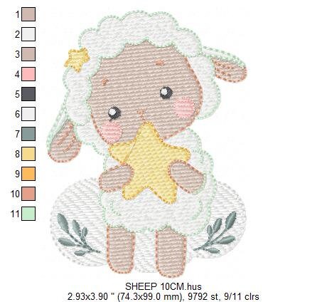 Sheep embroidery design - Lamb embroidery designs machine embroidery pattern - Baby boy embroidery file - Animal quilt embroidery download Marcia Embroidery