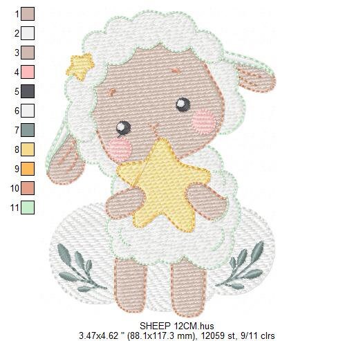 Sheep embroidery design - Lamb embroidery designs machine embroidery pattern - Baby boy embroidery file - Animal quilt embroidery download Marcia Embroidery