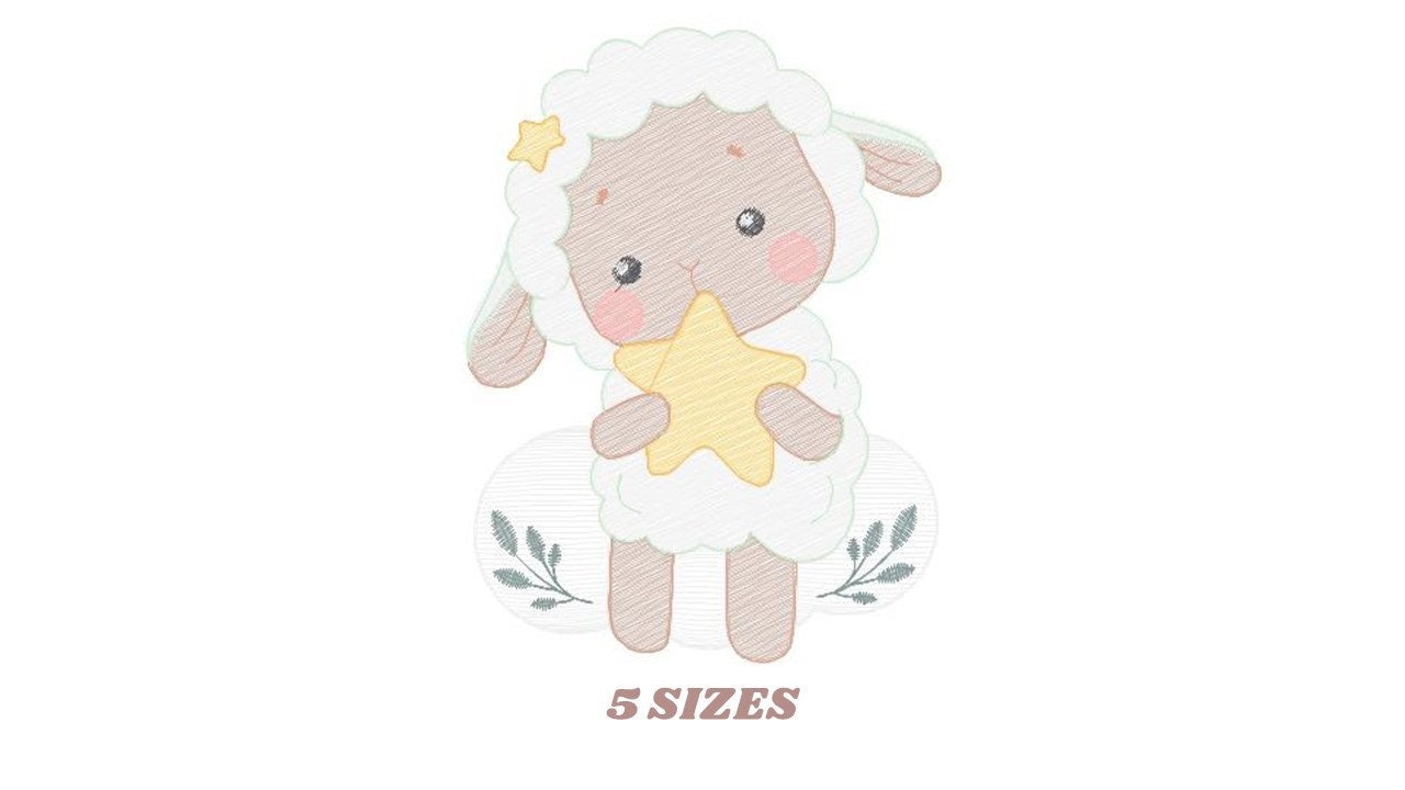 Sheep embroidery design - Lamb embroidery designs machine embroidery pattern - Baby boy embroidery file - Animal quilt embroidery download Marcia Embroidery